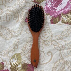 Wood Boar Bristle Hair Brush ~9"